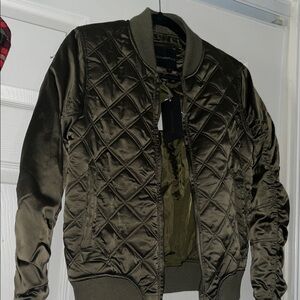 Weatherproof Men's Olive Quilted Bomber Jacket S/H